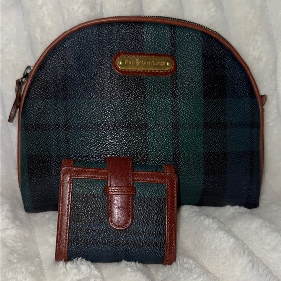 Polo Ralph Lauren Handbags - Polo by Ralph Lauren Green and Blue Plaid Set